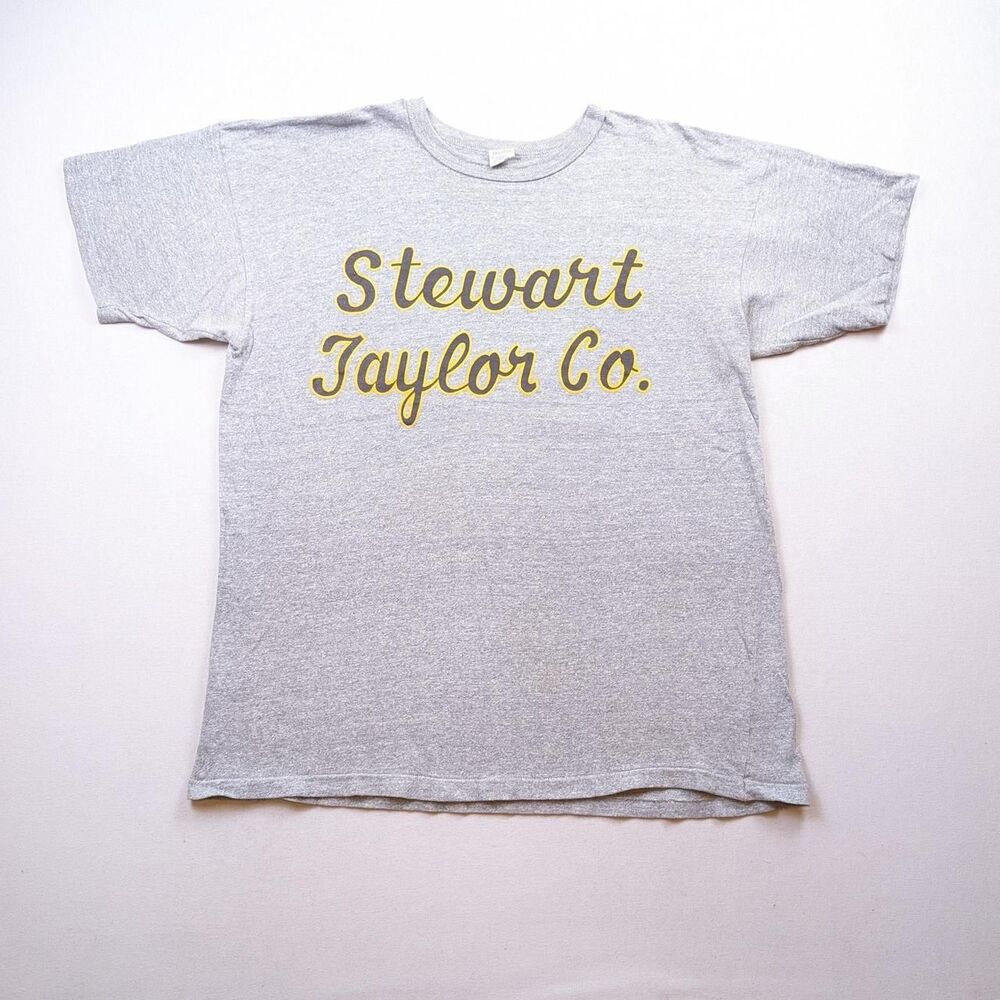 Vintage 80s Champion Grey Athletic Tshirt Stewart Taylor Co Size XXL